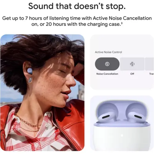 Google Pixel Buds 2a - Wireless Bluetooth Earbuds with Active Noise Cancellation - Hazel - Google Store Kuwait - Alezay Kuwait