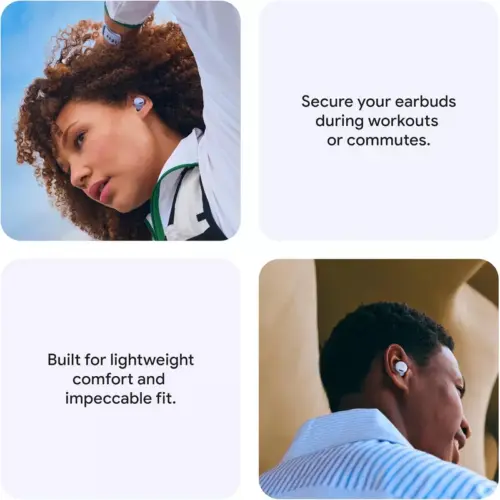 Google Pixel Buds 2a - Wireless Bluetooth Earbuds with Active Noise Cancellation - Hazel - Google Store Kuwait - Alezay Kuwait