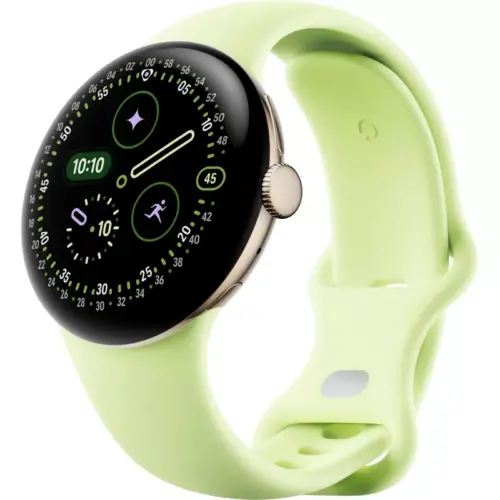 Google Pixel Watch 4 (41mm) - Champagne Gold Case with Lemongrass Active Band - Alezay Kuwait - Google Store Kuwait