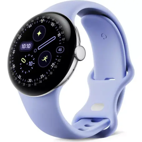 Google Pixel Watch 4 (41mm) - Polished Silver Case with Iris Active Band - Alezay Kuwait - Google Store Kuwait