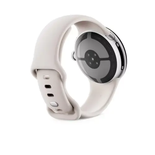 Google Pixel aWatch 4 (41mm) - Polished Silver Case with Porcelain Active Band - Alezay Kuwait - Google Store Kuwait