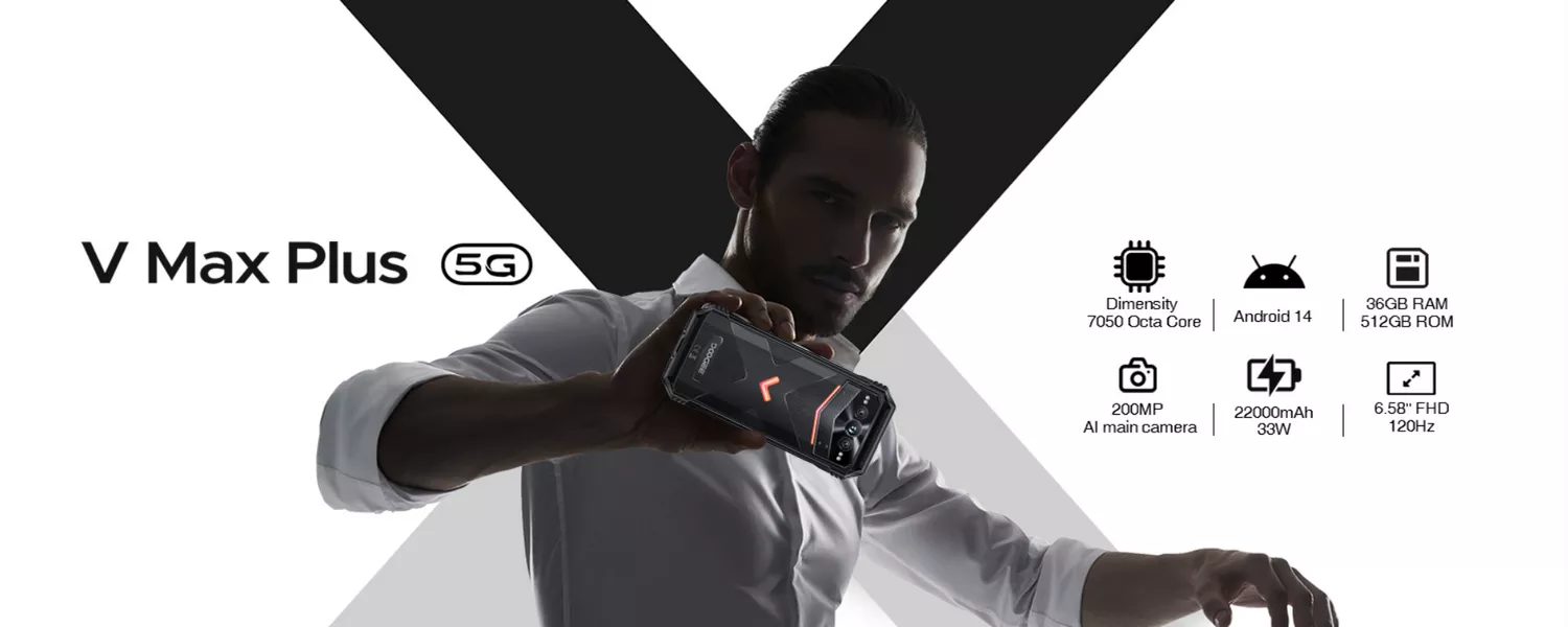 DOOGEE V Max Plus - Banner - 22000mAh Large Battery 5G Rugged Smartphone - DOOGEE Kuwait - Alezay Kuwait