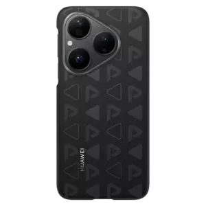 Huawei Pura 80 Ultra Monogram Vegan Leather Case (Official) - Black - Huawei Kuwait - Alezay Kuwait