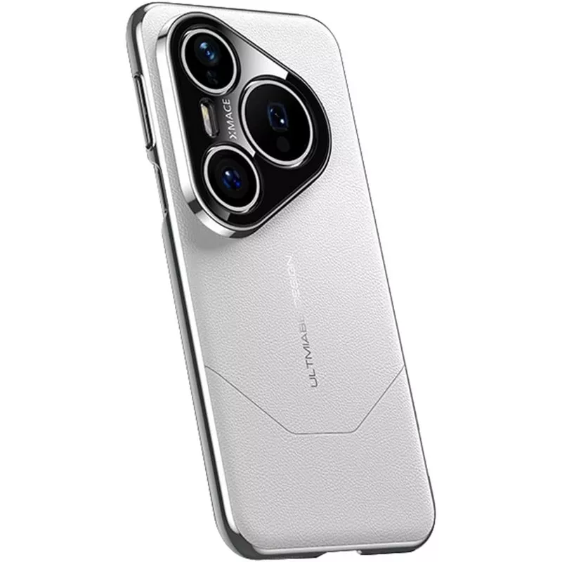 Huawei Pura 80 Ultra Ultimate Design Vegan Leather Case with Full Lens Shield Protection 12 Huawei Pura 80 Ultra Ultimate Design Vegan Leather Case with Full Lens Shield Protection - White - Alezay Kuwait