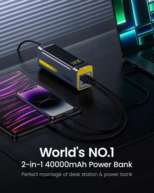 AOHI Starship 40000mAh Power Bank 140W Charger with USB-C to USB-C Cable, 2-in-1 Charging Station + Power Bank 14 AOHI Starship 40000mAh Power Bank 140W Charger - AOHI Kuwait - Alezay Kuwait