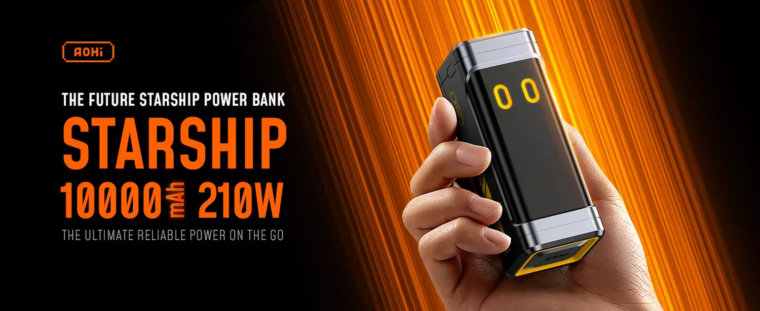 AOHI The FUTURE STARSHIP PRO PD 3.1 210W 10000mAh Power Bank - AOHI KUWAIT - ALEZAY KUWAIT