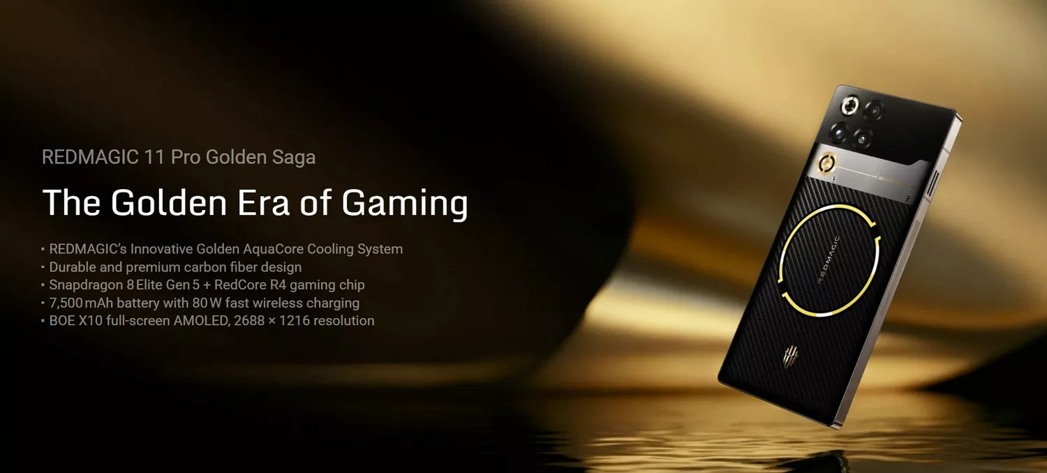 REDMAGIC 11 Pro Golden Saga Limited Edition Bundle 5G - 1TB ROM - 24GB RAM - Gaming Mobile Phone (Global Version) 47 REDMAGIC 11 Pro Golden Saga Limited Edition Bundle - Specs - REDMAGIC Kuwait - Alezay Kuwait