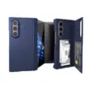 Samsung Galaxy Z TriFold Folding Stand Case with Card Holder Slot - Blue - Samsung Kuwait - Alezay Kuwait