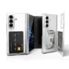 Samsung Galaxy Z TriFold Folding Stand Case with Card Holder Slot - Transparent Samsung Kuwait - Alezay Kuwait