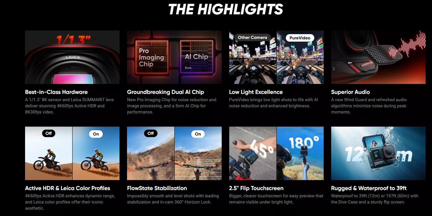 Insta360 Ace Pro 2 Standard Bundle 8K AI-Powered Action Camera 28 Insta360 Ace Pro 2 Standard Bundle 8K AI-Powered Action Camera - Features Banner - Insta360 Kuwait Store - Alezay Kuwait