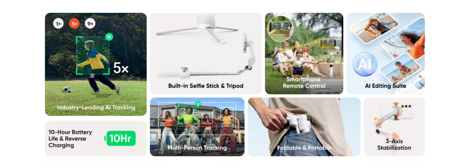 Insta360 Flow 2 Standard Bundle 48 Insta360 Flow 2 Standard Bundle - Insta360 Flow 2 Pro - Specs - Insta360 Kuwait - Alezay Kuwait