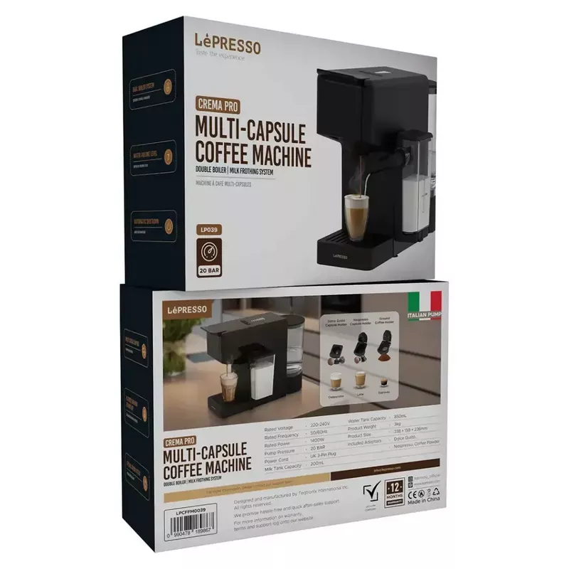 Lepresso Baristo Espresso Machine Nespresso Capsule Compatible 5 Lepresso Baristo Espresso Machine Nespresso Capsule Compatile - Black - Lepresso Kuwait - Alezay Kuwait
