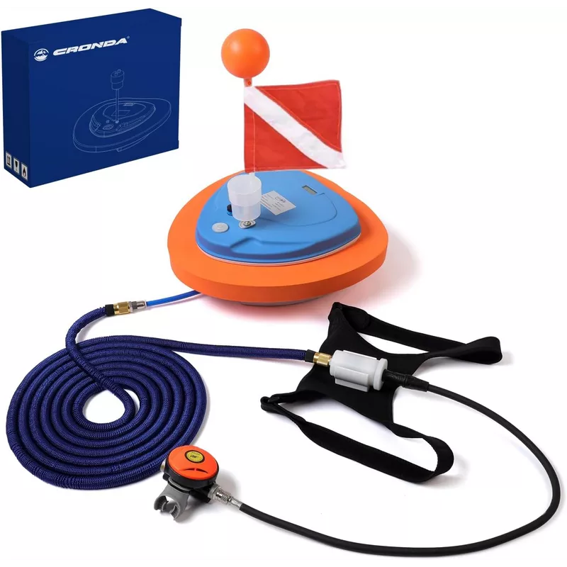 Cronda Base Upgraded Scuba Diving System, Ventilator Tankless Diving System, Portable Rechargeable Scuba Diving Tank, Waterproof Air Compressor, Swimming Pool Toys Diving Toys, Dive Without Tanks 1 Cronda Base Upgraded Scuba Diving System - Alezay Kuwait - Cronda Kuwait