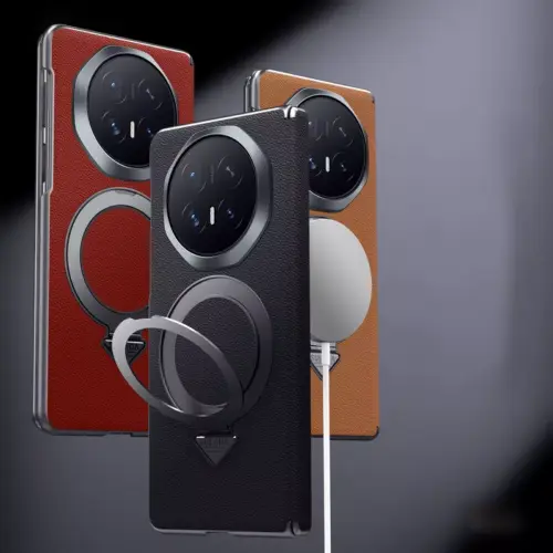 Honor Magic V6 Leather Magnetic Handle MagSafe Case with Hinge Protection by SULADA - Alezay Kuwait