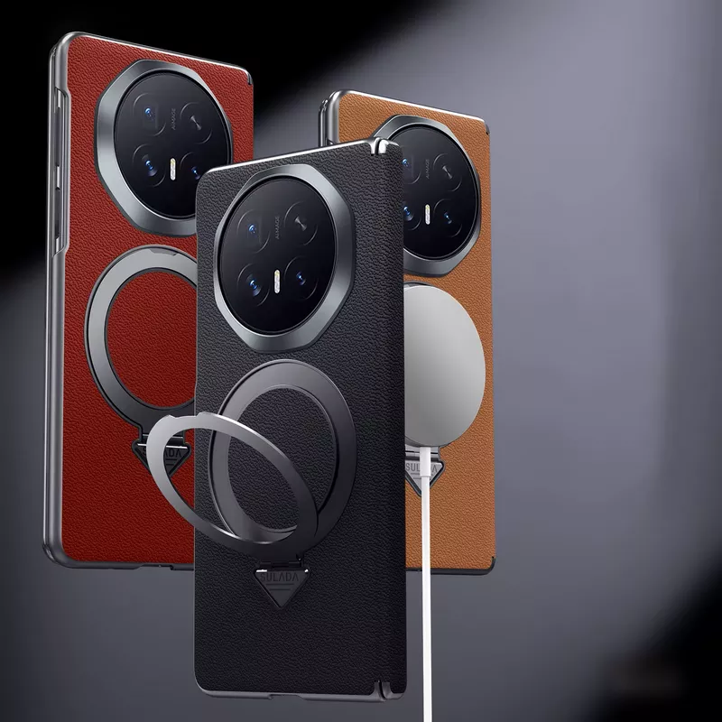 Honor Magic V6 Leather Magnetic Handle MagSafe Case with Hinge Protection by SULADA 1 Honor Magic V6 Leather Magnetic Handle MagSafe Case with Hinge Protection by SULADA - Alezay Kuwait