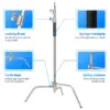 NEEWER SC320 320cm Stainless Steel C Stand with Boom Arm - Alezay Kuwait - NEEWER Kuwait Store
