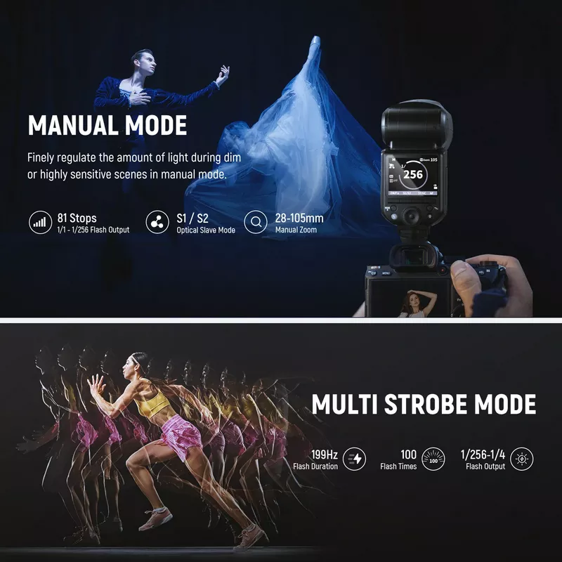 NEEWER Z2 3000mAh Battery TTL Round Head Flash Speedlite - For Sony Camera (Z2-S) 17 NEEWER Z2 3000mAh Battery TTL Round Head Flash Speedlite - Alezay Kuwait - NEEWER Kuwait