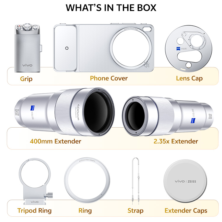 Vivo X300 Ultra Photographer Kit 5G Dual SIM 512GB, 16GB RAM Phone (Global Version) 6 Vivo X300 Ultra Photographer Kit - Box Contents - Vivo Kuwait - Alezay Kuwait
