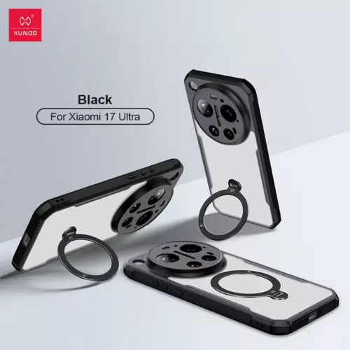 Xiaomi 17 Ultra Transparent Bumper Case by XUNDD with Magnetic Holder - Alezay Kuwait