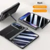 Huawei Pura X Max Luxury Leather Cover - Black With Privacy Glass - Huawei Kuwait - Alezay Kuwait