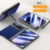 Huawei Pura X Max Luxury Leather Cover - Blue - Huawei Kuwait - Alezay Kuwait