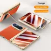 Huawei Pura X Max Luxury Leather Cover - Orange - Huawei Kuwait - Alezay Kuwait