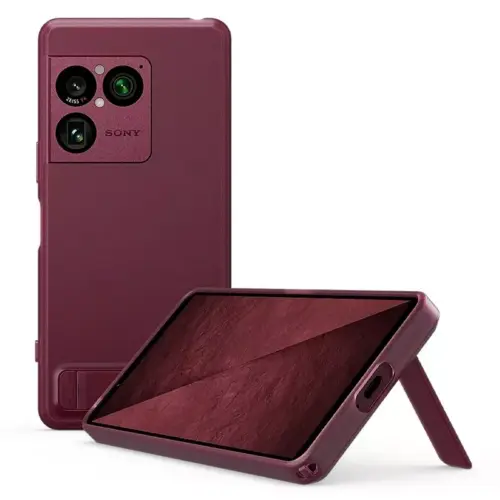 Sony Xperia 1 VIII Style Cover with Stand - Garnet Red - Sony Kuwait - Alezay Kuwait
