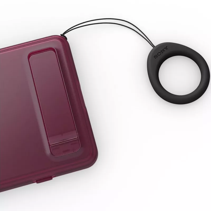 Sony Xperia 1 VIII Style Cover with Stand (Official) 2 Sony Xperia 1 VIII Style Cover with Stand - Garnet Red - Sony Kuwait - Alezay Kuwait