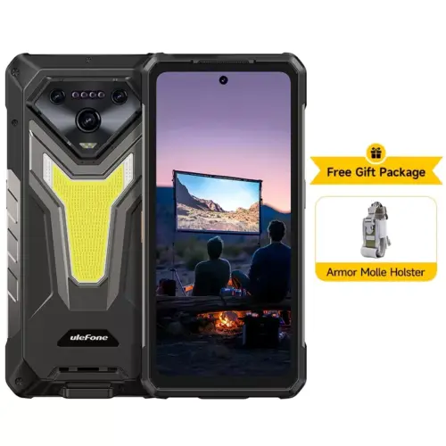 ULEFONE ARMOR 34 Pro Plus Rugged Phone 25500mAh Battery with Builtin Autofocus DLP Projector - Pulse Black - Alezay Kuwait - Ulefone Kuwait