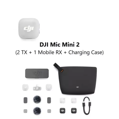 DJI Mic Mini 2 (2 TX + 1 Mobile RX + Charging Case) - Wireless Mircrophone - Alezay Kuwait - DJI Kuwait