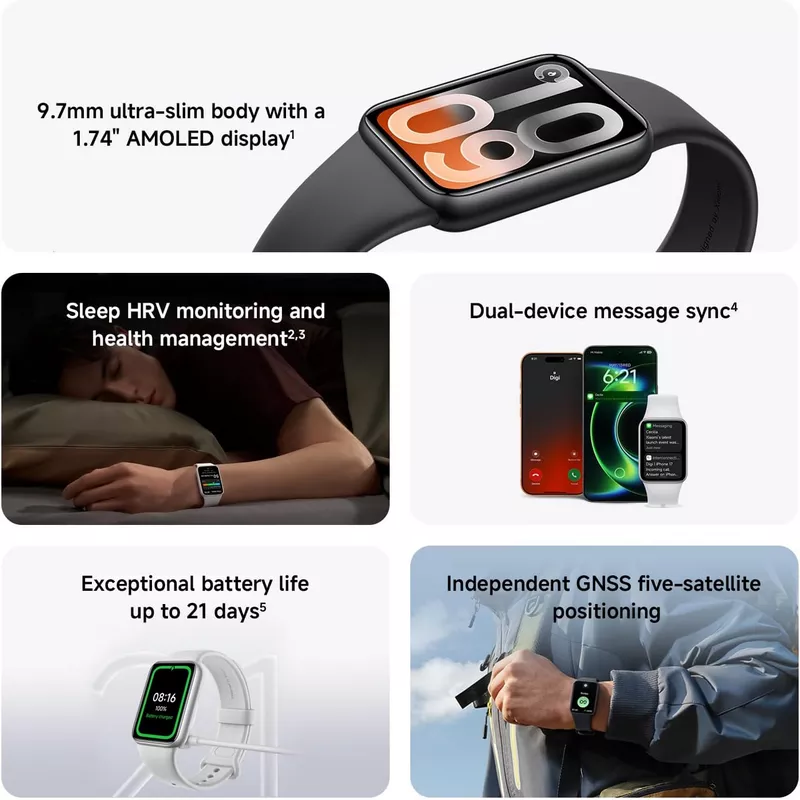 Xiaomi Smart Band 10 Pro, Watch-style fitness tracker for Men and Women, 1.74" AMOLED display, Upgraded sleep algorithm, 21 Days Battery Life, Android & IOS, 150+ sports modes, GNSS, 5ATM 28 Xiaomi Smart Band 10 Pro - Xiaomi Kuwait - Alezay Kuwait
