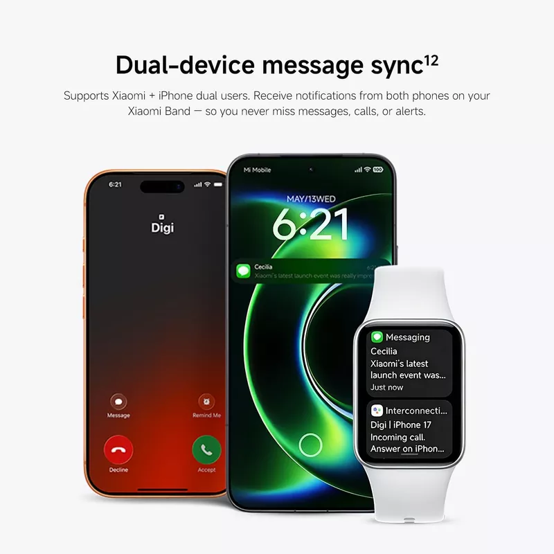 Xiaomi Smart Band 10 Pro, Watch-style fitness tracker for Men and Women, 1.74" AMOLED display, Upgraded sleep algorithm, 21 Days Battery Life, Android & IOS, 150+ sports modes, GNSS, 5ATM 31 Xiaomi Smart Band 10 Pro - Xiaomi Kuwait - Alezay Kuwait
