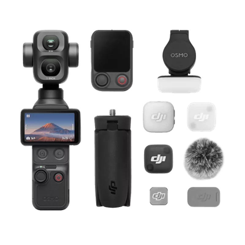 DJI Osmo Pocket 4P Vlog Combo - Enhanced 1″ CMOS Dual-Lens Cinematic Pocket Gimbal Camera 1 DJI Osmo Pocket 4P Vlog Combo - DJI Kuwait - Alezay Kuwait Store