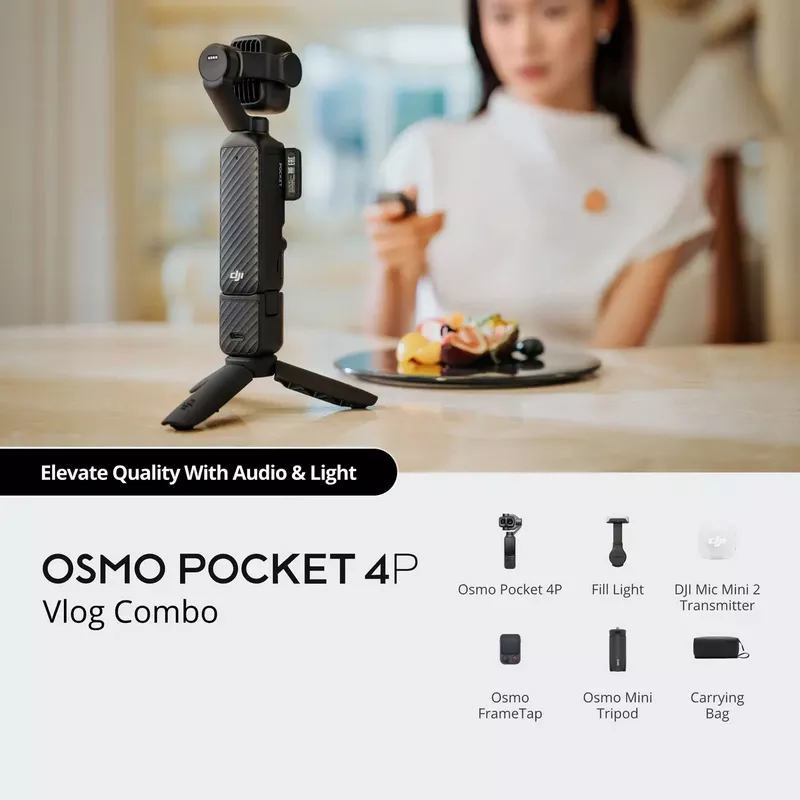 DJI Osmo Pocket 4P Vlog Combo - Enhanced 1″ CMOS Dual-Lens Cinematic Pocket Gimbal Camera 11 DJI Osmo Pocket 4P Vlog Combo - DJI Kuwait - Alezay Kuwait Store